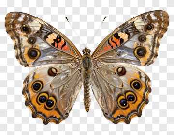 Butterfly With Detailed Wings And Eye Spots PNG