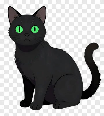 Black Cat With Green Eyes PNG