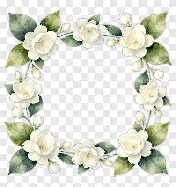 Jasmine Flower Frame PNG