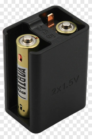 Black Battery Holder With Two Batteries PNG