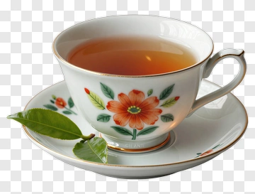 Tea Cup With Floral Design PNG
