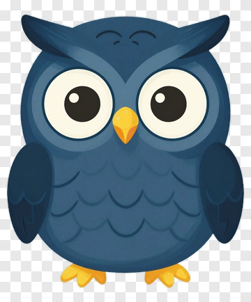 Blue Cartoon Owl PNG