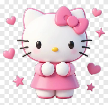 Hello Kitty In Pink Outfit PNG