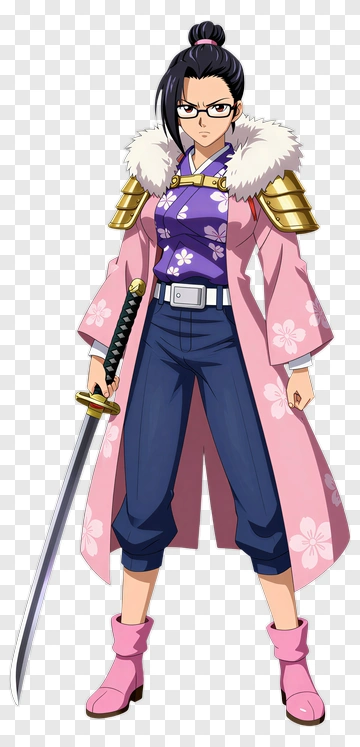 Anime Character In Pink Kimono PNG