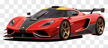 Koenigsegg Supercar With Red And Black Design PNG