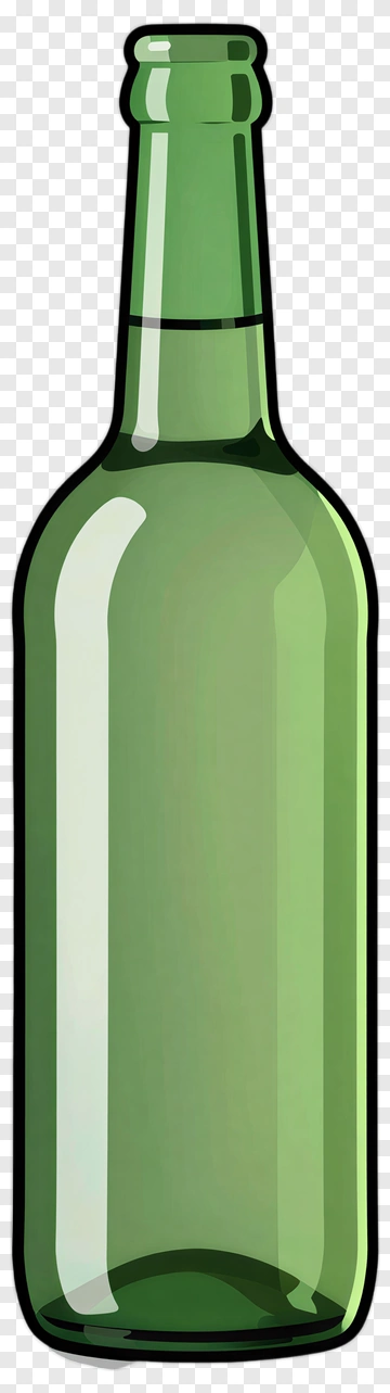 Green Glass Bottle PNG