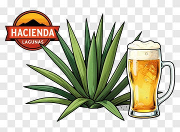 Hacienda Lagunas Beverage With Agave Plant PNG
