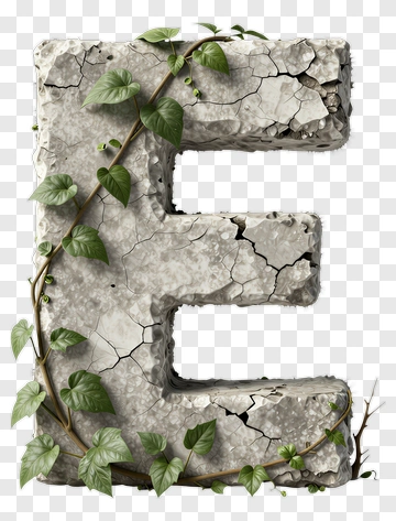 Stone Letter E With Ivy PNG