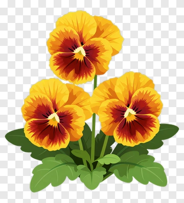 Yellow And Red Pansy Flowers PNG