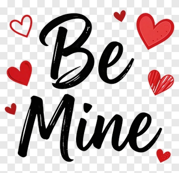 Be Mine Valentine Message PNG