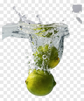 Lime Falling Into Water PNG