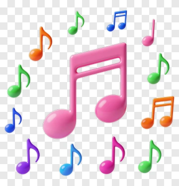 Colorful Musical Notes Floating PNG