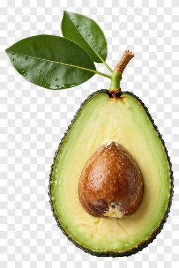Fresh Avocado With Leaf PNG