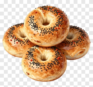 Golden Bagels With Sprinkles PNG