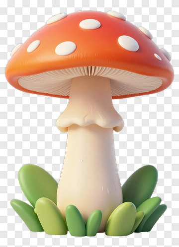Orange Mushroom With White Spots PNG