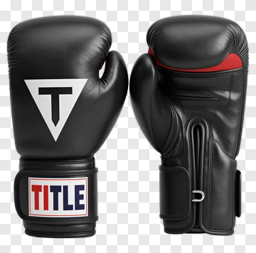 Black Boxing Gloves With Red And White Accents PNG