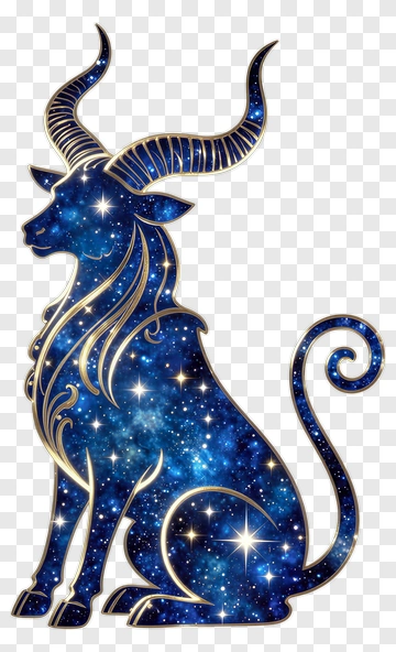 Capricorn Zodiac Sign With Starry Pattern PNG