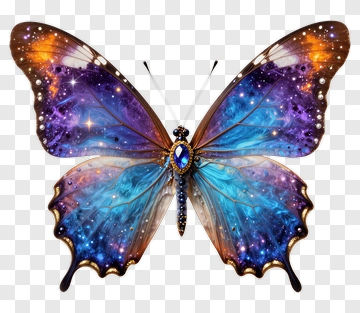 Cosmic Butterfly With Starry Wings PNG
