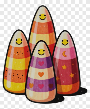 Smiling Candy Corn Characters PNG