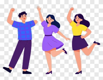 Three People Dancing Together PNG