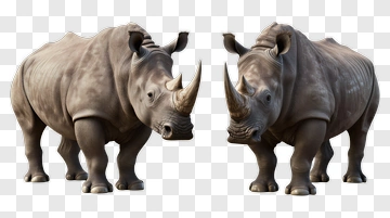 Two Rhinos Facing Each Other PNG