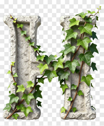 Stone Letter H With Ivy PNG