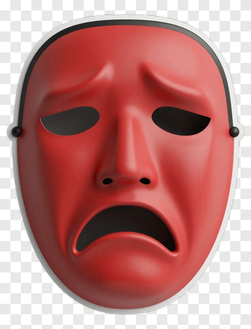Red Sad Theater Mask PNG