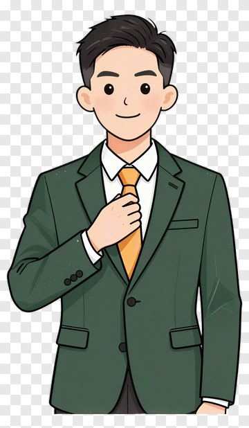 Cartoon Man In Green Suit PNG