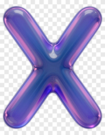 Iridescent X Symbol PNG