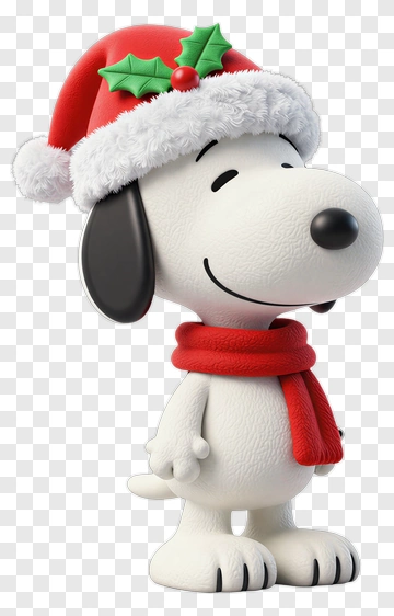 Snoopy In Christmas Hat PNG