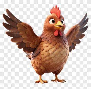 A Cheerful Cartoon Chicken PNG