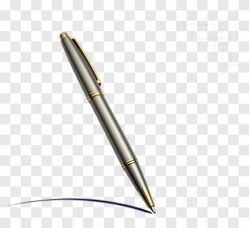 Silver Pen With Gold Accents PNG