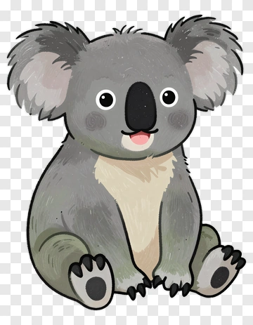 Cute Cartoon Koala Sitting PNG