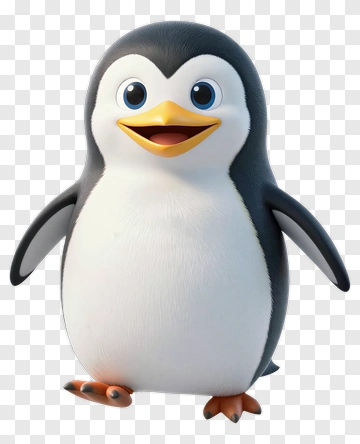 Happy Cartoon Penguin PNG