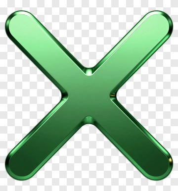 Green 3d Letter X PNG