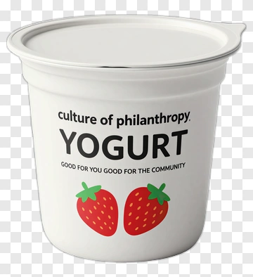 Yogurt Container With Strawberry Design PNG