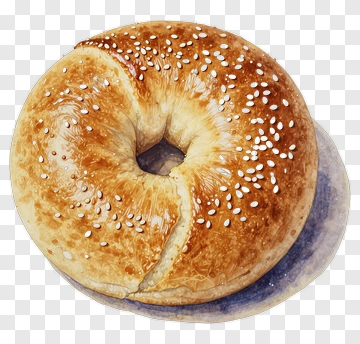 Golden Bagel With Sesame Seeds PNG