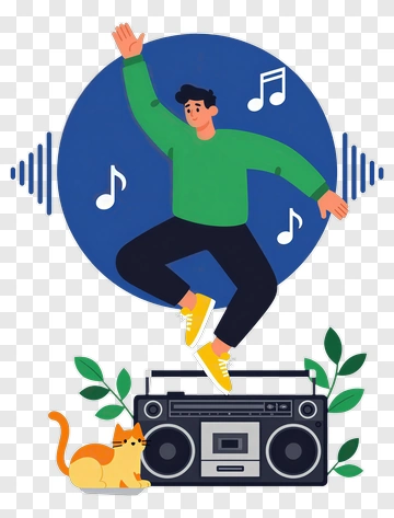 Man Dancing With Music PNG