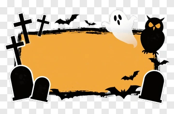 Halloween Ghost Owl Graveyard PNG