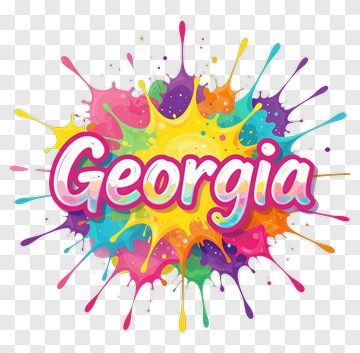 Georgia Name Design With Color Splash PNG