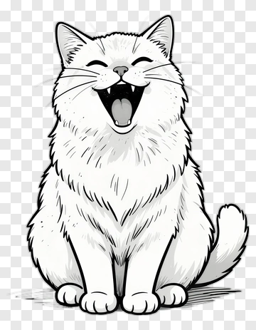 Laughing Cat Illustration PNG