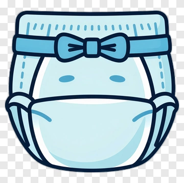 Blue Diaper With Bow PNG