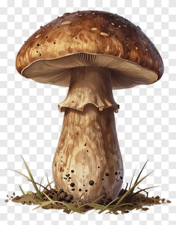 Mushroom With Grass And Soil PNG