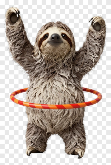 Sloth Hula Hooping PNG