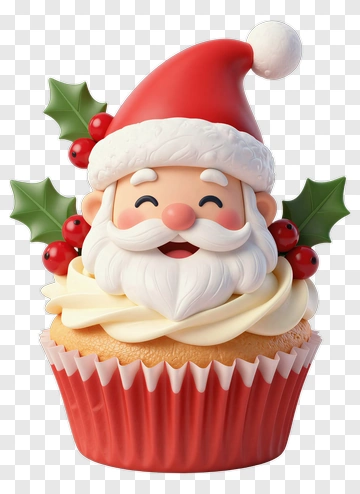 Santa Claus Cupcake PNG