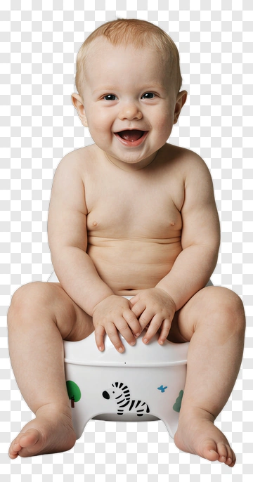 Happy Baby Sitting On Potty PNG