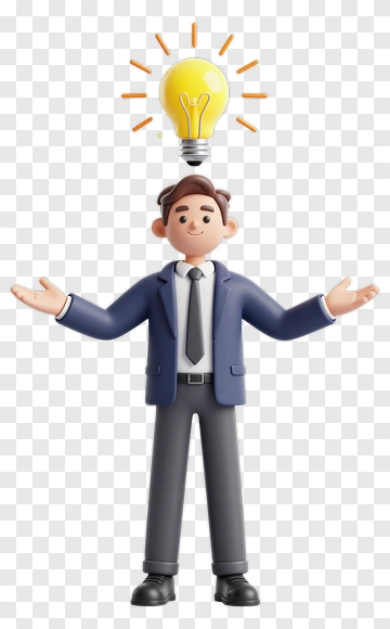 Businessman With Light Bulb PNG