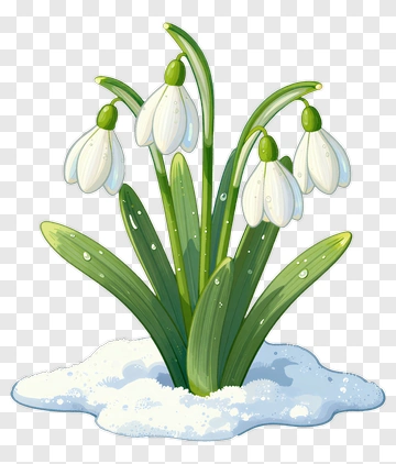 Snowdrop Flower In Snow PNG
