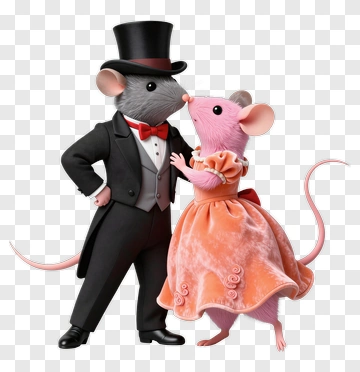 Mouse Couple In Formal Attire PNG