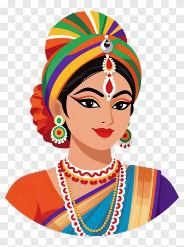 Elegant Indian Woman In Traditional Saree PNG